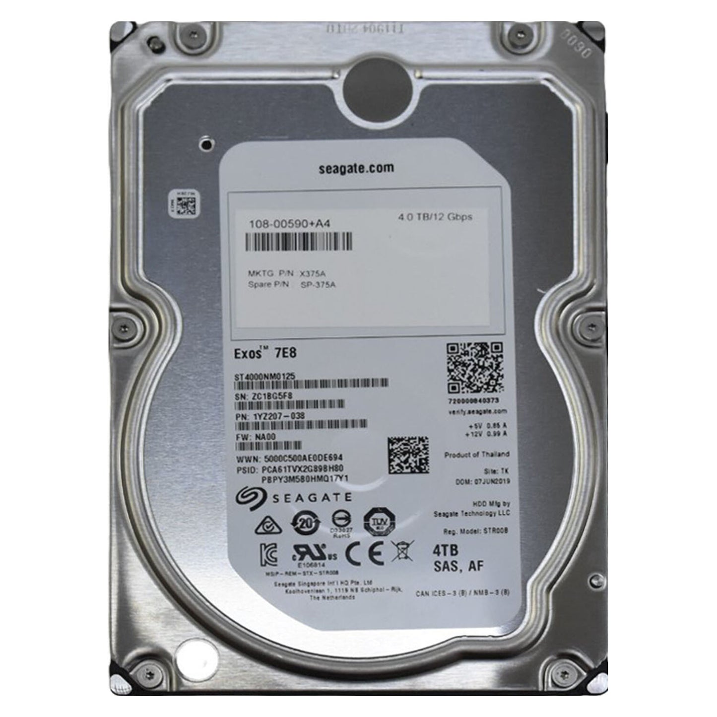 Seagate Exos 7E8 4TB 7.2K SAS 12Gb/s 512e Enterprise HDD ST4000NM0125 (NOT FOR HOME PC)
