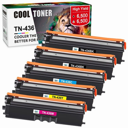 5 PACK TONER TN436 Compatible With Brother L8900CDW L8610CDW L9570CDW L8260CDW