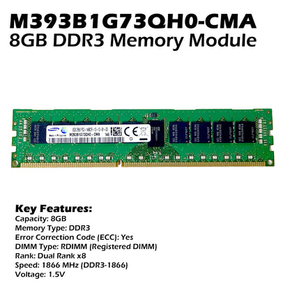 Lot Of 4 Samsung 8x4 GB 2Rx8 PC3-14900R 240 Pin ECC Registered M393B1G73QH0-CMA (NOT FOR HOME PC)