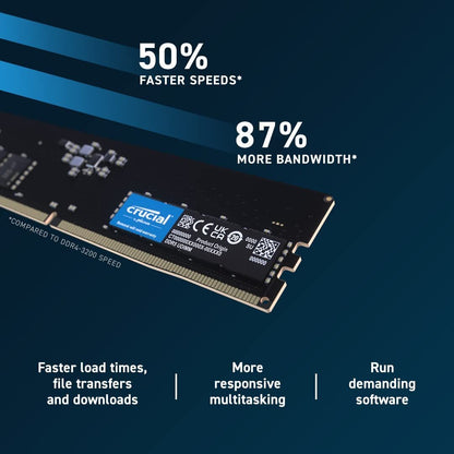 Crucial 64GB 2 x 32GB DDR5 4800MHz PC5-38400 Desktop RAM 288-Pin Memory UDIMM