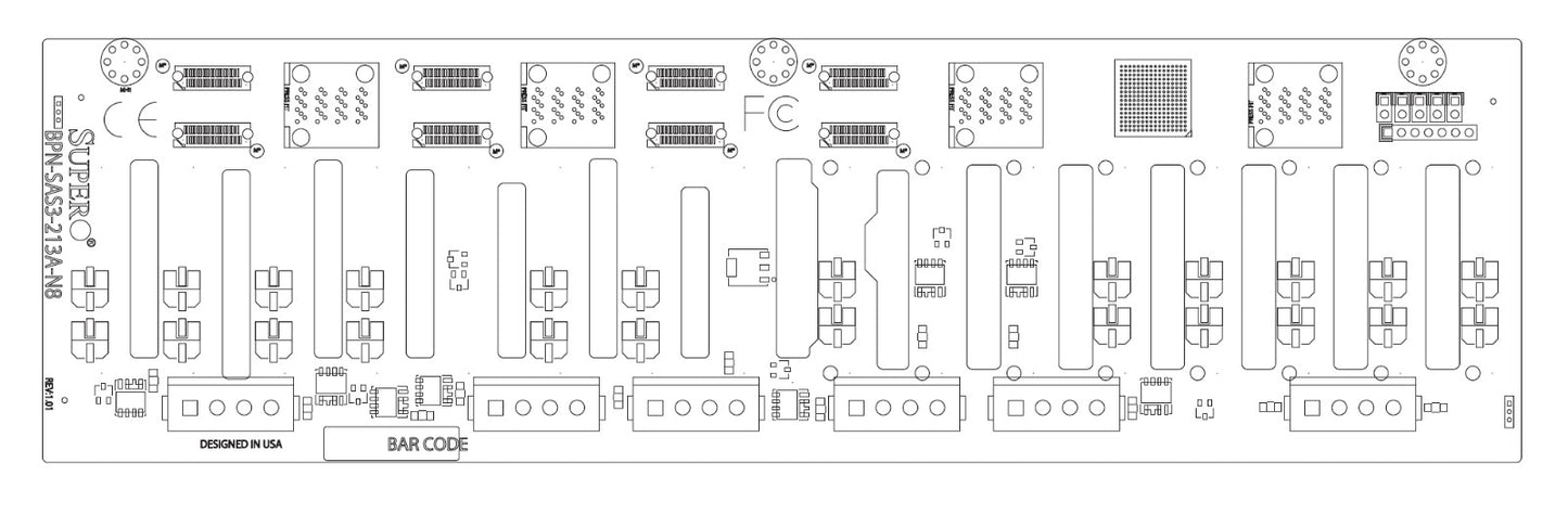 SuperMicro BPN-SAS3-213A-N8 16-port 2U SAS3 12Gbps hybrid backplane (NOT FOR HOME PC)