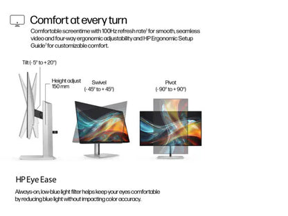 HP Series 7 Pro 24 inch WUXGA Monitor - 724pn 24" WUXGA (1920 x 1200) 50-100 Hz