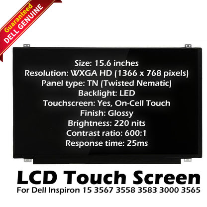 Dell OEM Inspiron 15 5558 3552 15.6" WXGAHD LCD LED Touchscreen Display K2V59