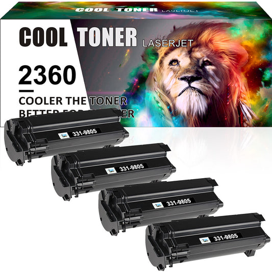 4 Pack Toner Cartridge 331-9805 for Dell B2360d B2360dn B3460dn B3465dn B3465dnf