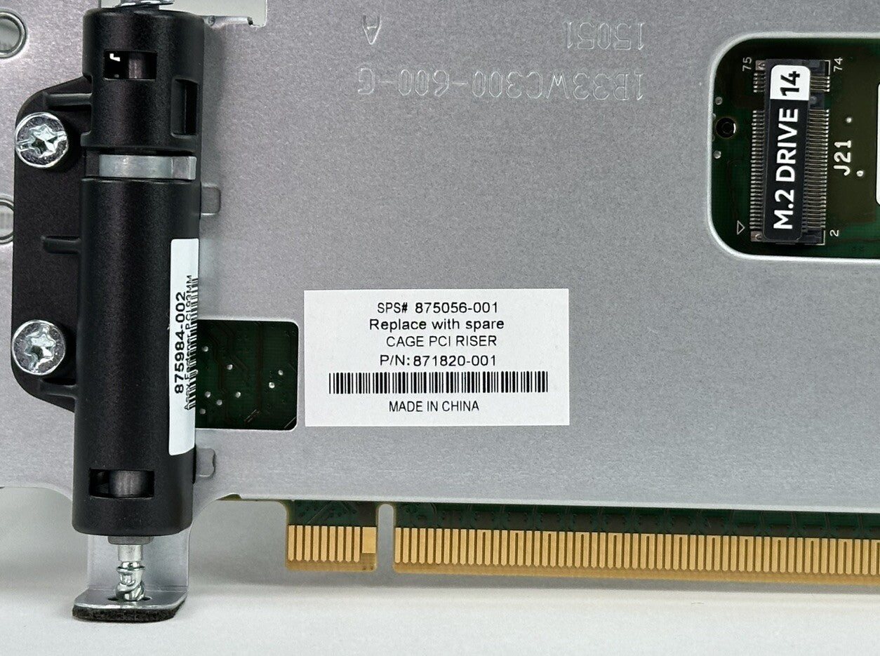 HPE ProLiant DL3xx Gen10 M.2 NVMe x8/x16/x8 Primary/Secondary Riser 877946-001