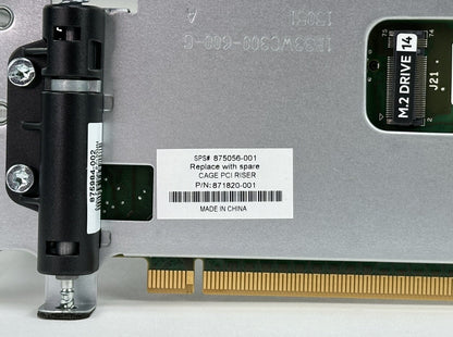 HPE ProLiant DL3xx Gen10 M.2 NVMe x8/x16/x8 Primary/Secondary Riser 877946-001
