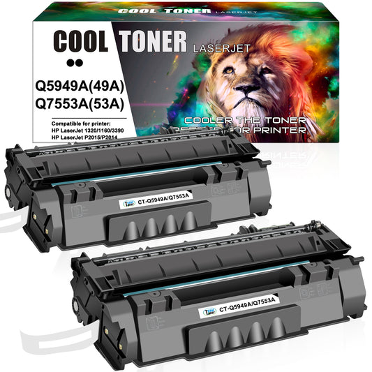 2 Pack 49A Q5949A Toner Cartridge for HP Laserjet 1160 1320 3390 3392 1320n