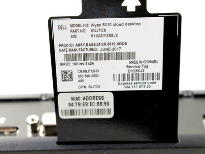 Dell Wyse 5010 Thin Client AMD G-T48E 1.40 GHz OS: Cloud Desktop Ethernet NJTC8