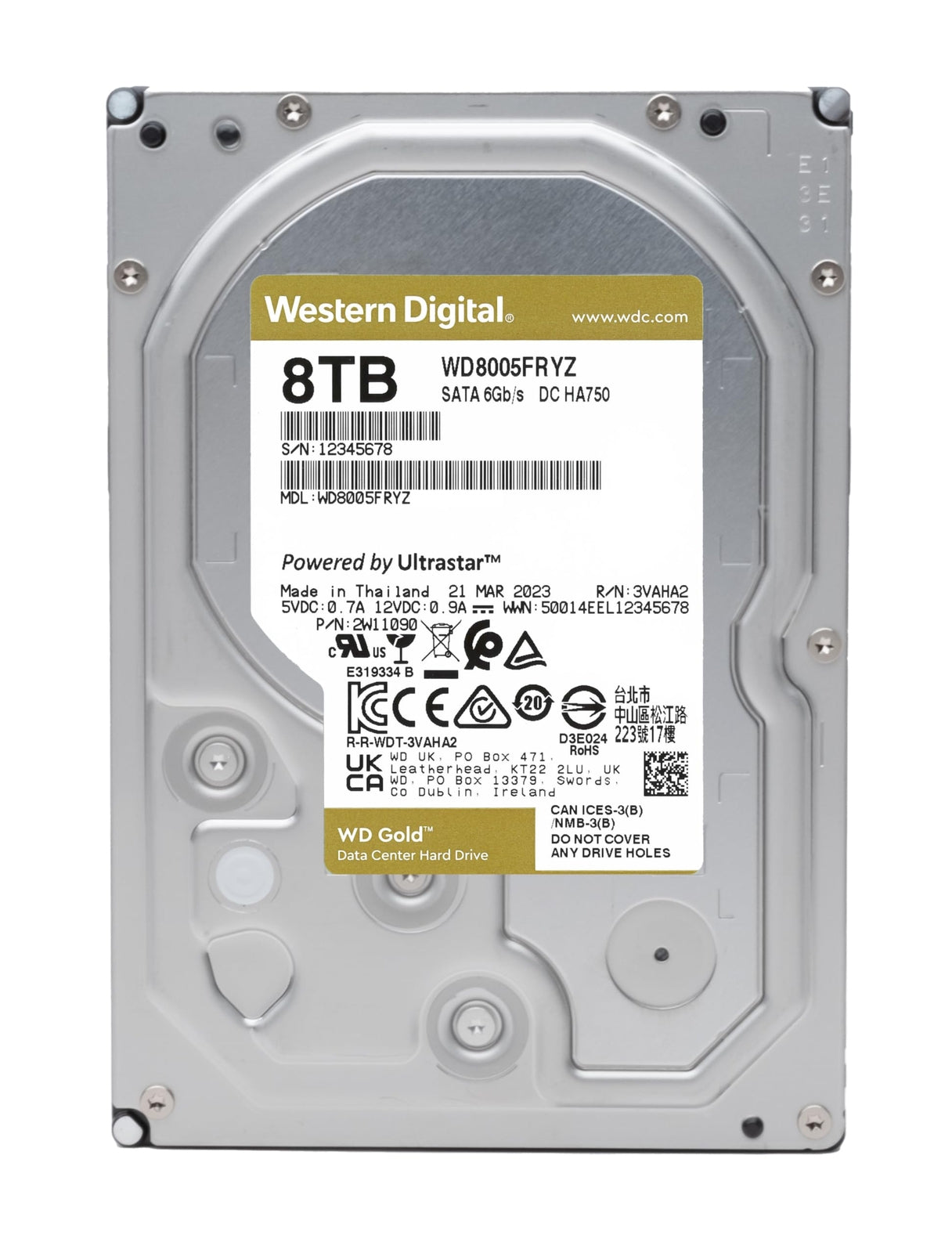 Western Digital WD8005FRYZ HD 8TB|WD WD8005FRYZ % HD OEM