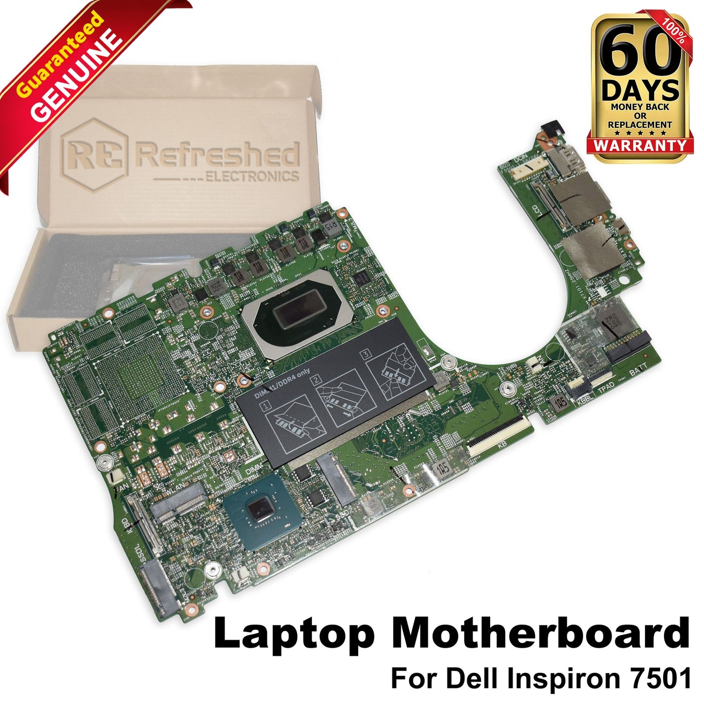 Dell Inspiron 15 7501 Laptop Motherboard Core i5-10300H 2.50GHz 8GB RAM 41C82