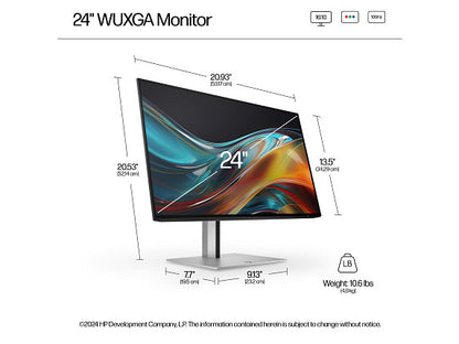 HP Series 7 Pro 24 inch WUXGA Monitor - 724pn 24" WUXGA (1920 x 1200) 50-100 Hz