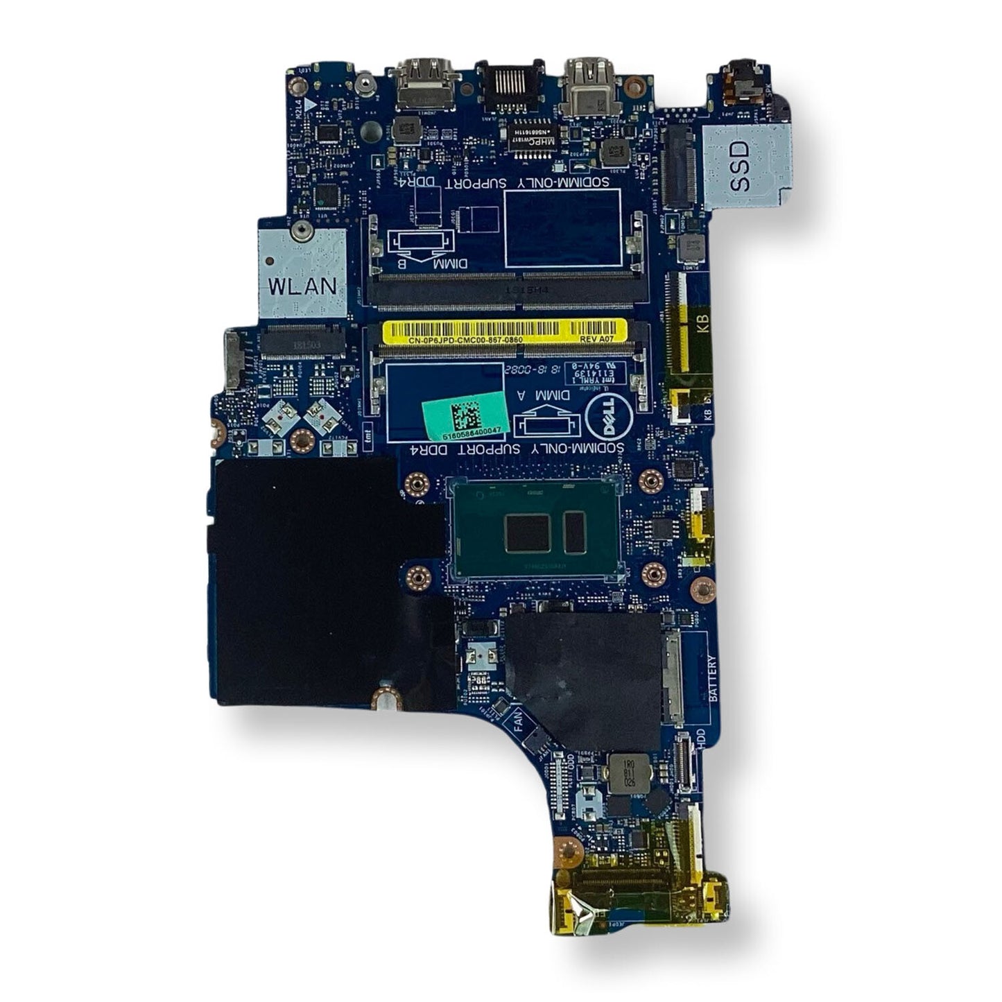 Dell Latitude 3490 3590 Laptop Motherboard Core i3-7130 2.7GHz LA-F115P P6JPD