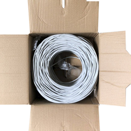 Cat6 1000Ft Cable 23AWG Solid UTP Ethernet Wire Network Bulk CCA LAN Cable, Gray