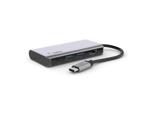 Belkin USB C Hub, 4-in-1 Multi-Port Laptop Dock with 4K HDMI, USB C Docking Stat