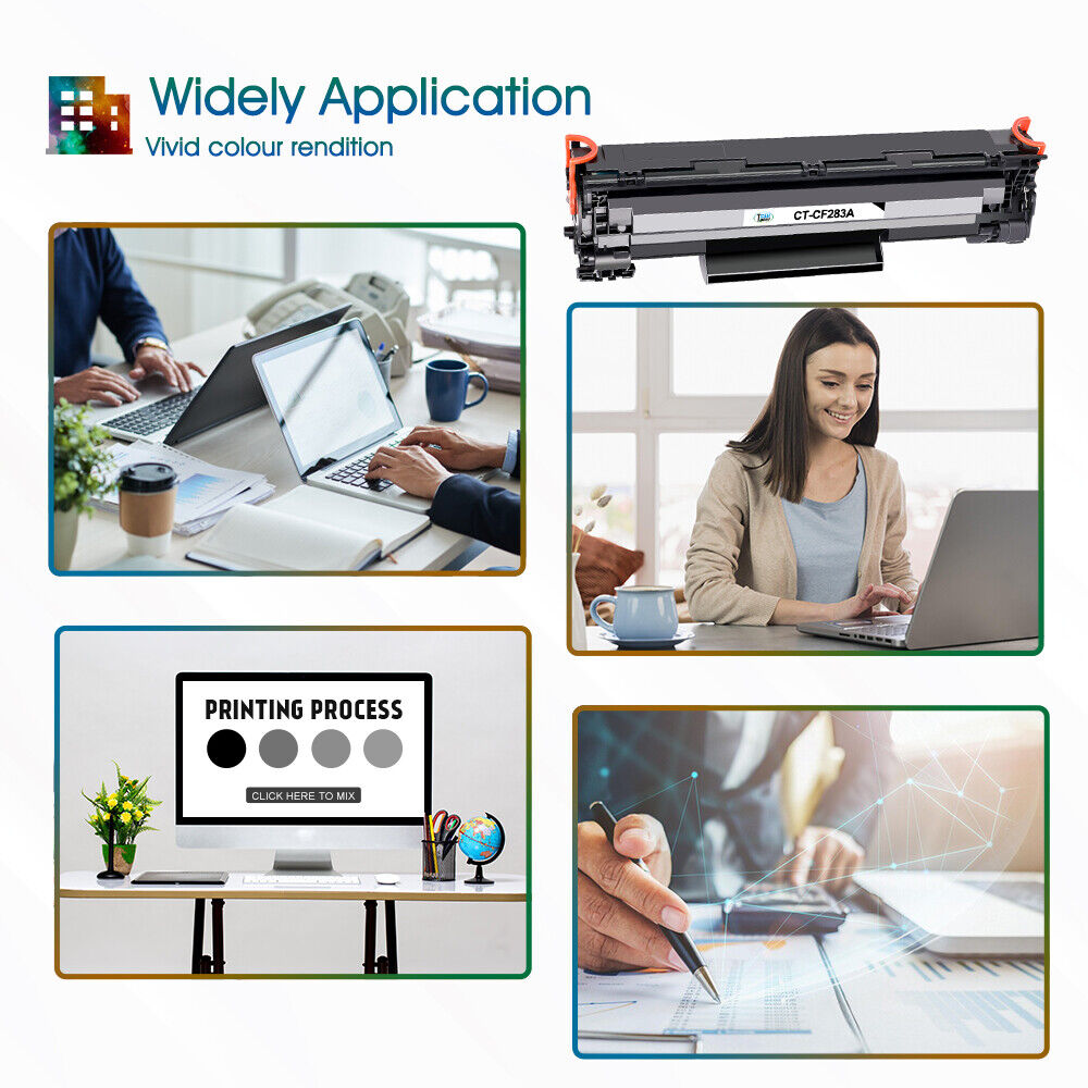 3x Black CF283A 83A Toner Compatible with HP LaserJet Pro M127fn M127fw M128fw
