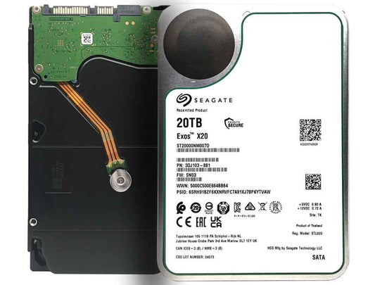Seagate Exos X20 20TB 7200 SATA 6Gb/s 3.5" Enterprise Hard Drive - ST20000NM007D