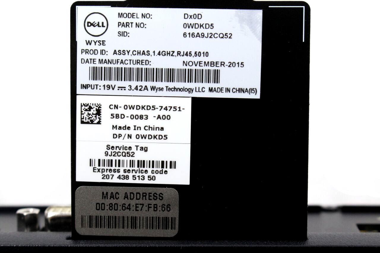 Dell Wyse Dx0D 5010 ZC Citrix HDX 2GB RAM 8GB SSD Thin Client WDKD5+DEVICE ONLY
