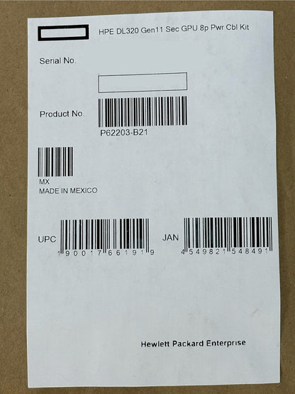 HPE ProLiant DL320 Gen11 Secondary GPU 8p Power Cable Kit P62203-B21 A16