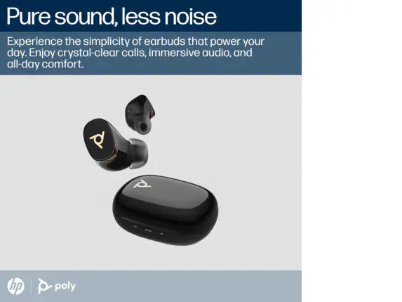 Poly Voyager Free 20 Black Earbuds +Basic Charge Case