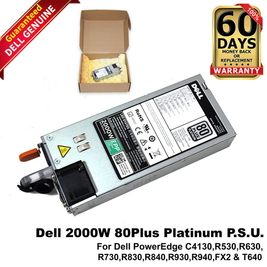 Dell EMC PowerEdge R530 R930 2000W 80+ Platinum PSU Server Power Supply XYK93