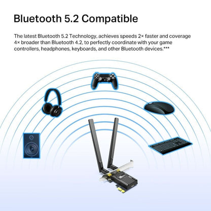 TP-Link Archer TX55E | AX3000 WiFi 6 Bluetooth 5.2 PCI Express PCIe Adapter Card