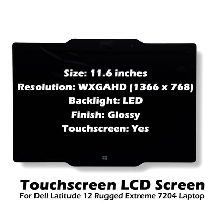 Dell Latitude 12 Rugged Extreme 7204 11.6" Touchscreen LCD Screen Assembly GVGPF