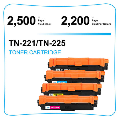 5PK TN221 TN225 Toner Cartridge for Brother MFC-9130CW MFC-9340CDW HL-3140CW