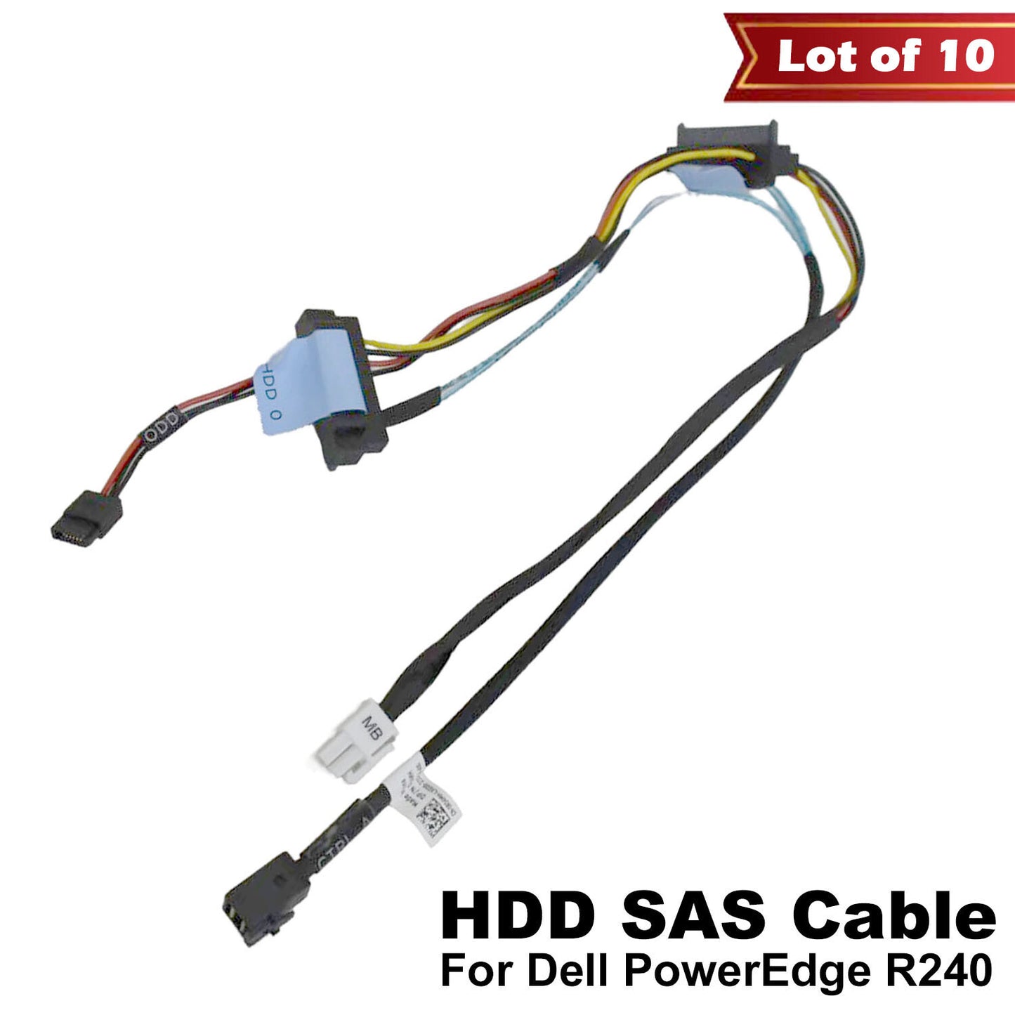 Lot of 10 DELL PowerEdge R240 Cold 2 Backplane SAS Cable Plus R Card Cable R04MH (NOT FOR HOME PC)