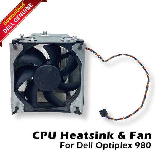 OEM DELL OptiPlex 980 CPU Heatsink & Cooling Fan Metallic Shroud Assembly N374R