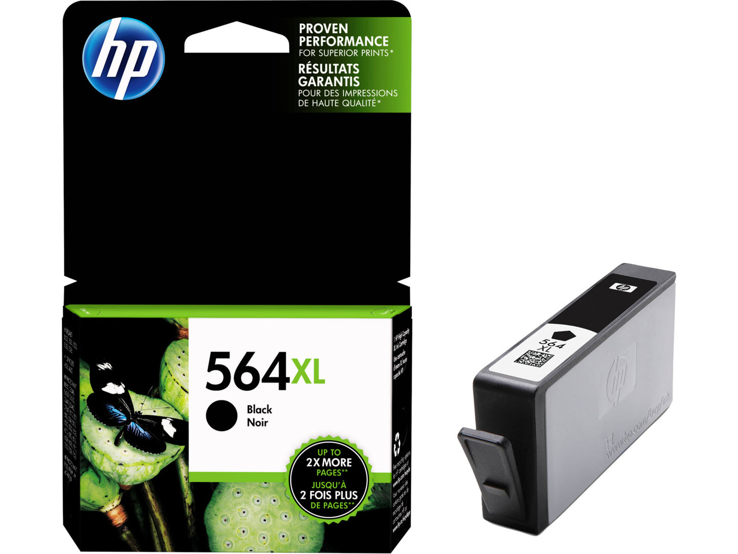 HP 564XL High Yield Black Original Ink Cartridge, ~550 pages, CN684WN#140