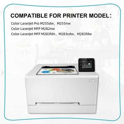 4x Toner for HP 206A W2110A Color Laserjet Pro MFP M283cdw M282 M255dw NO CHIP