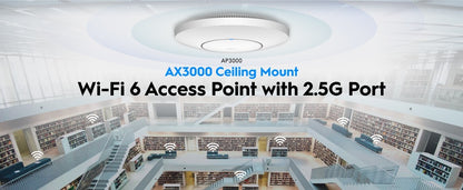 Cudy AP3000_P | AX3000 2.5G Wireless Dual Band Ceiling Mount WiFi 6 Access Point