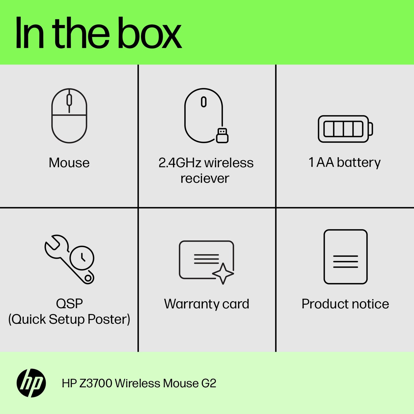 HP Z3700 Wireless Mouse G2 Black Onyx