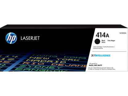 HP 414A Black Original LaserJet Toner Cartridge, ~2,400 pages, W2020A