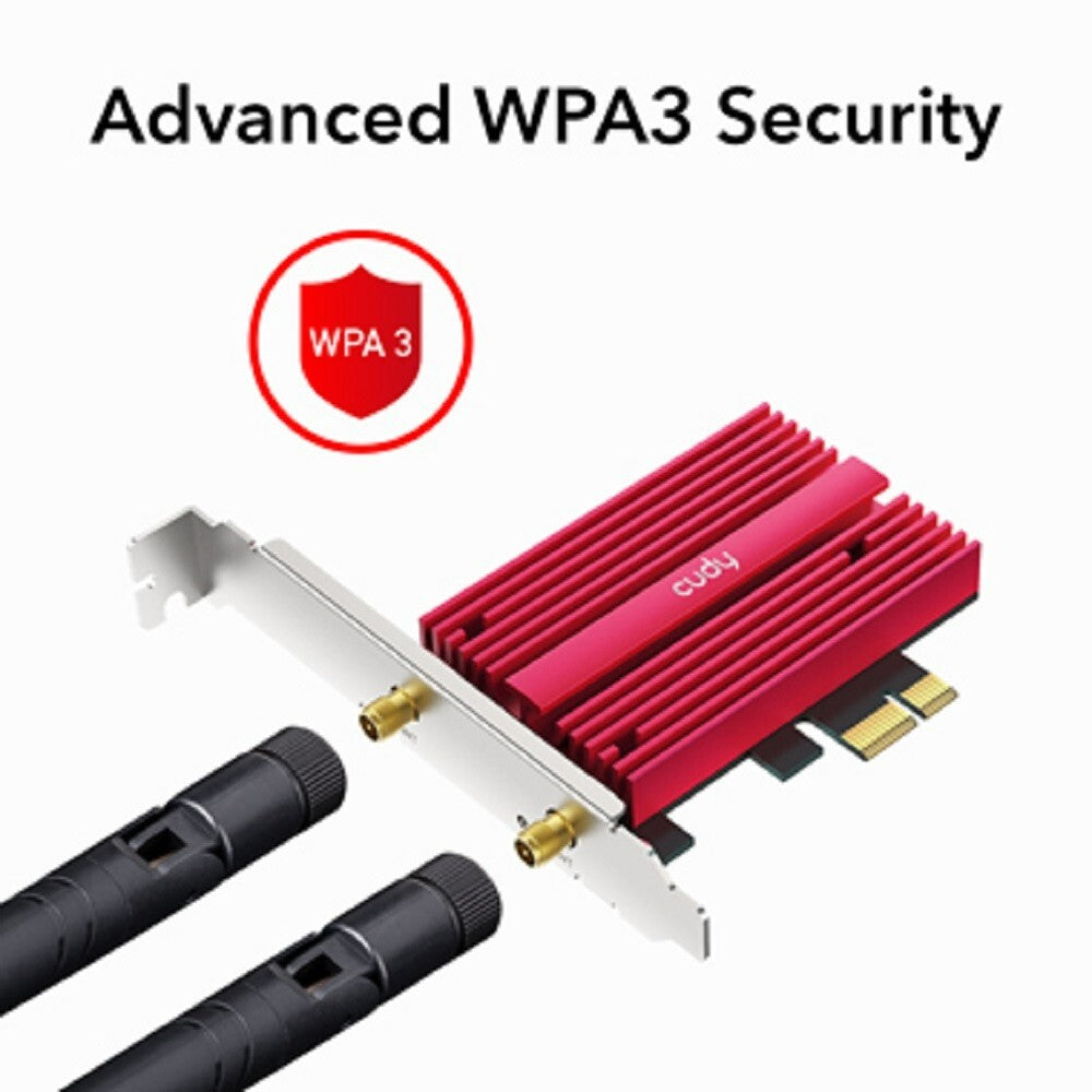 Cudy WE3000S | AX5400 Wireless Tri-Band WiFi 6/6E Bluetooth 5.2 PCI Express Card