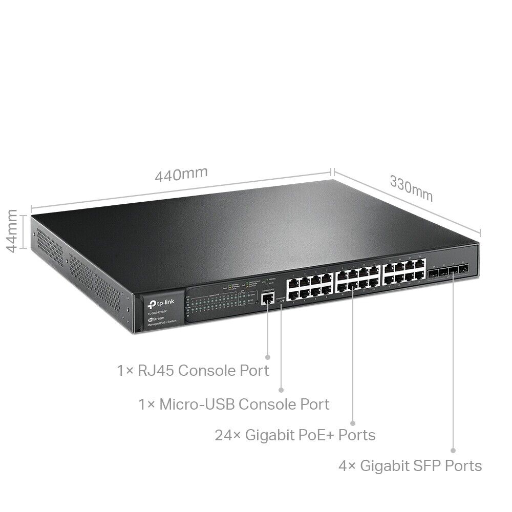 TP-Link SG3428MP | Omada 28-Port Gigabit L2+ Managed Switch | 24* PoE+ | 4* SFP