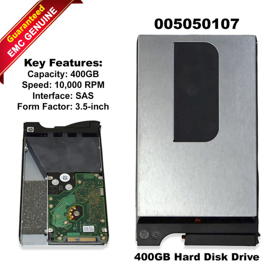 EMC 400GB 10000RPM SAS 3.0 Gbps 3.5 16MB Cache Hard Drive 5050107 (NOT FOR HOME PC)
