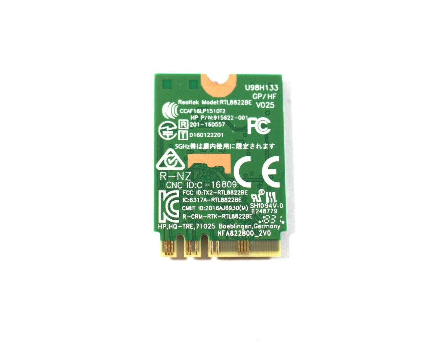 Lot of 5 Genuine HP RTL8822BE 915623-001 Bluetooth Wifi Card U98H133 915622-001