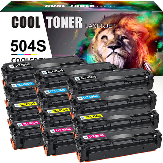 12 Pack CLT-K504S H.Y. Toner Set for Samsung C1860FW C1810W CLP-415NW CLX-4195FW