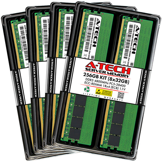 256GB 8x32GB PC5-4800 EC8 RDIMM Supermicro 1115CS-TNR 2115HV-TNRT Memory RAM