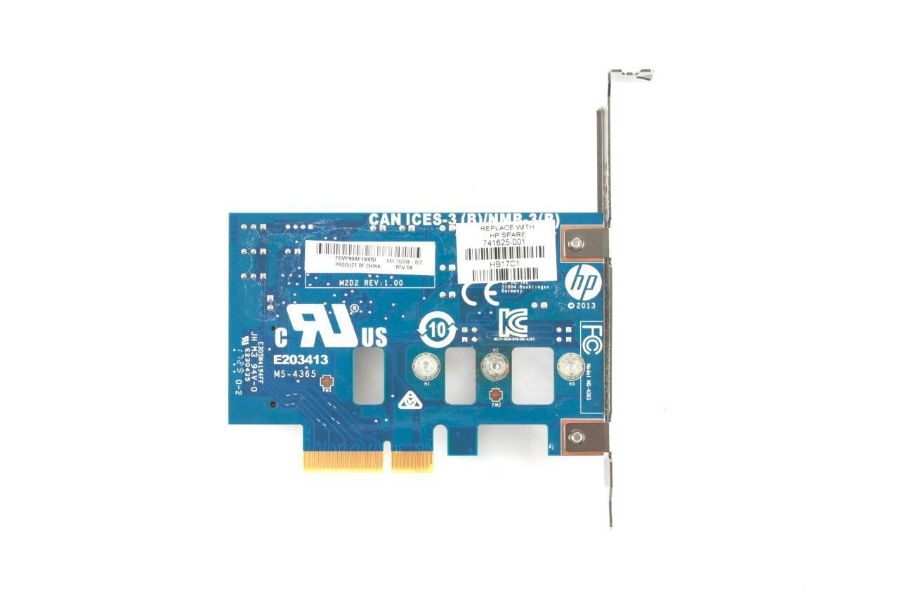 HP High Profile Adapter Board PCA PCIe to M.2 Ethernet (RJ-45)USB 3.0 741625-001