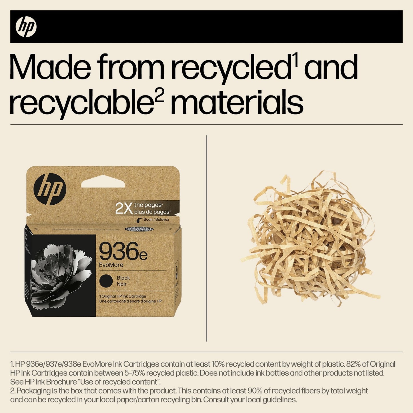 HP 936e EvoMore Black Original Ink Cartridge, 2,500 pages, 4S6V6LN