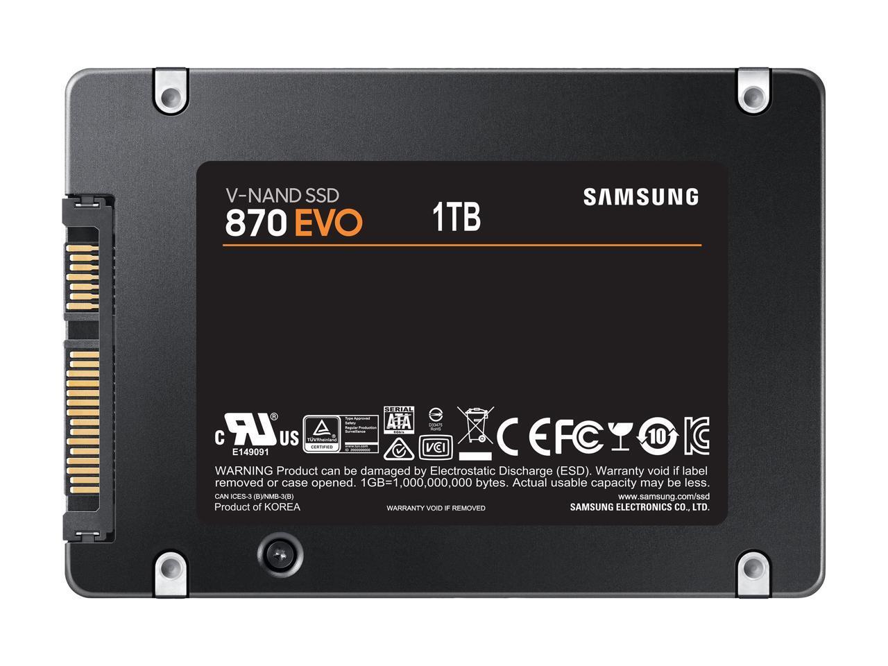 SAMSUNG 870 EVO Series 2.5" 1TB SATA III V-NAND Internal Solid State Drive (SSD