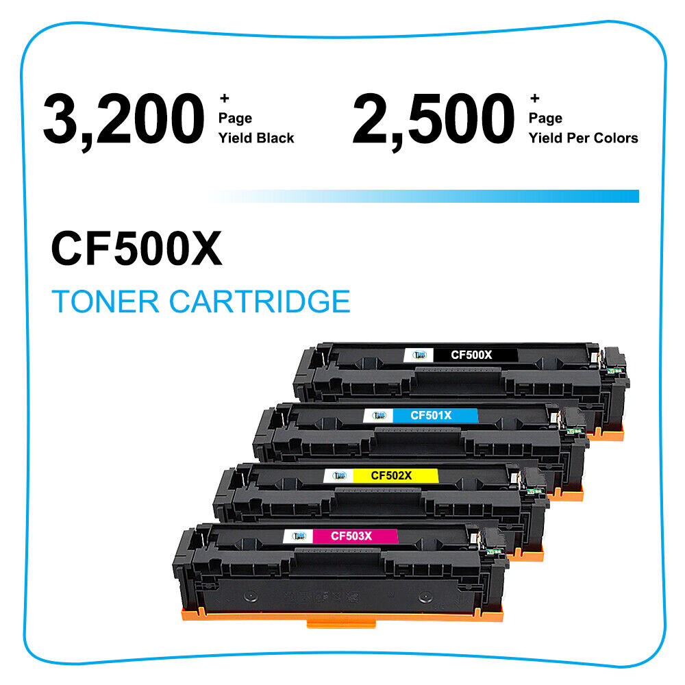 4x 202X CF500X 202A Toner Cartridge For HP Color LaserJet M281cdw M254dw Printer