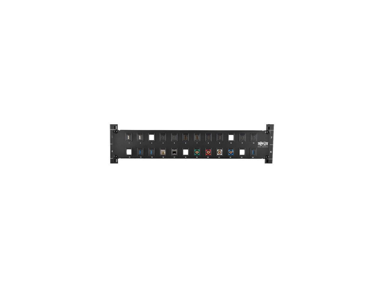 Tripp Lite 24-Port 2U Rack-Mount Unshielded Blank Keystone/Multimedia Patch Pane