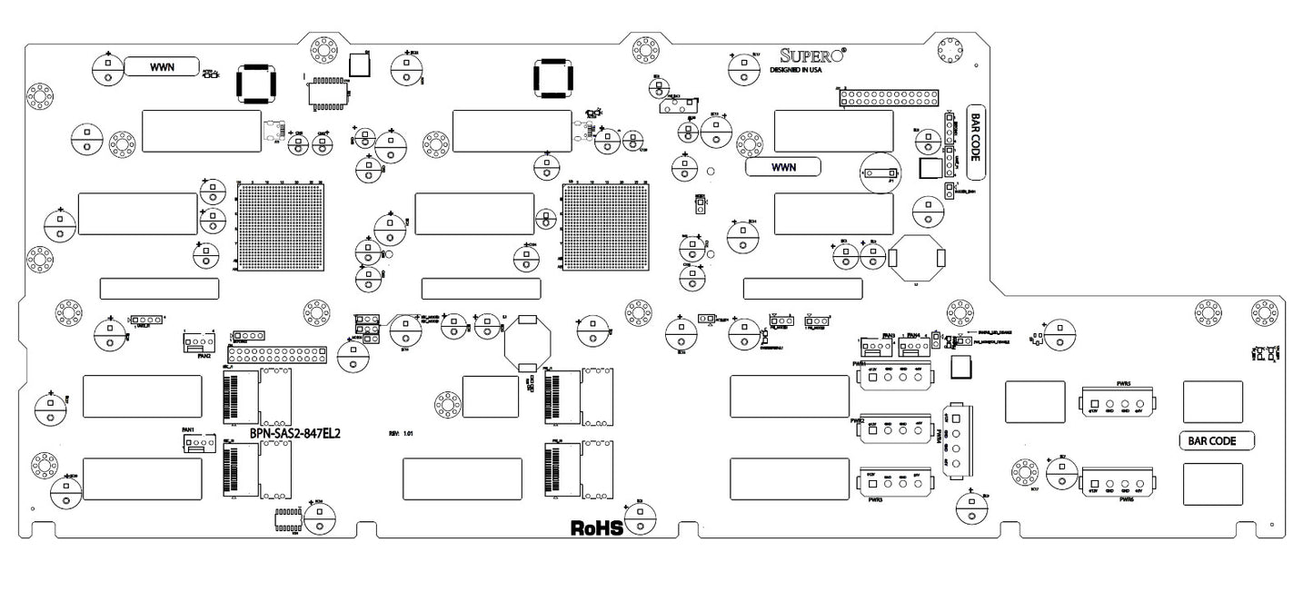 SuperMicro BPN-SAS2-847EL2 Backplane w/ dual LSI SAS2X36 expander chips (NOT FOR HOME PC)