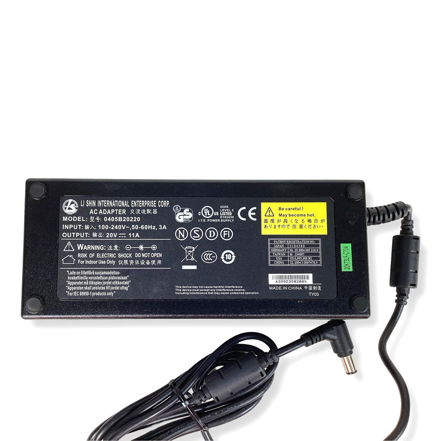 Li Shin International AC Adapter 0405B20220 220W 20V 11A