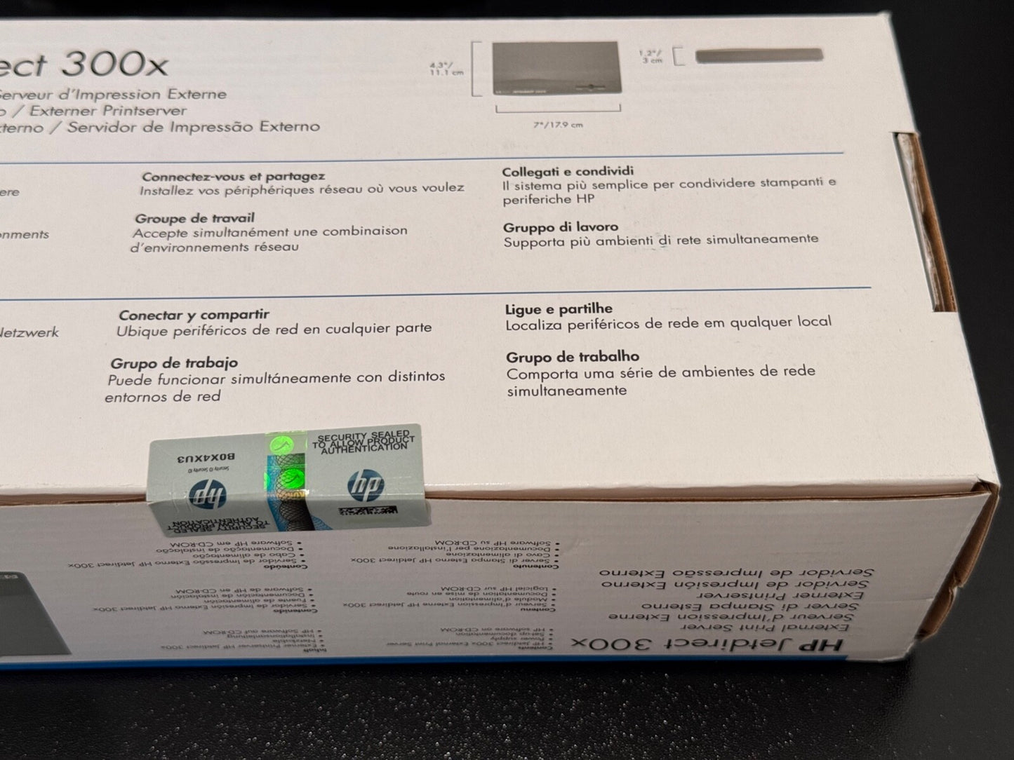 New HP Jetdirect 300x External Print Server for 10/100TX J3263G