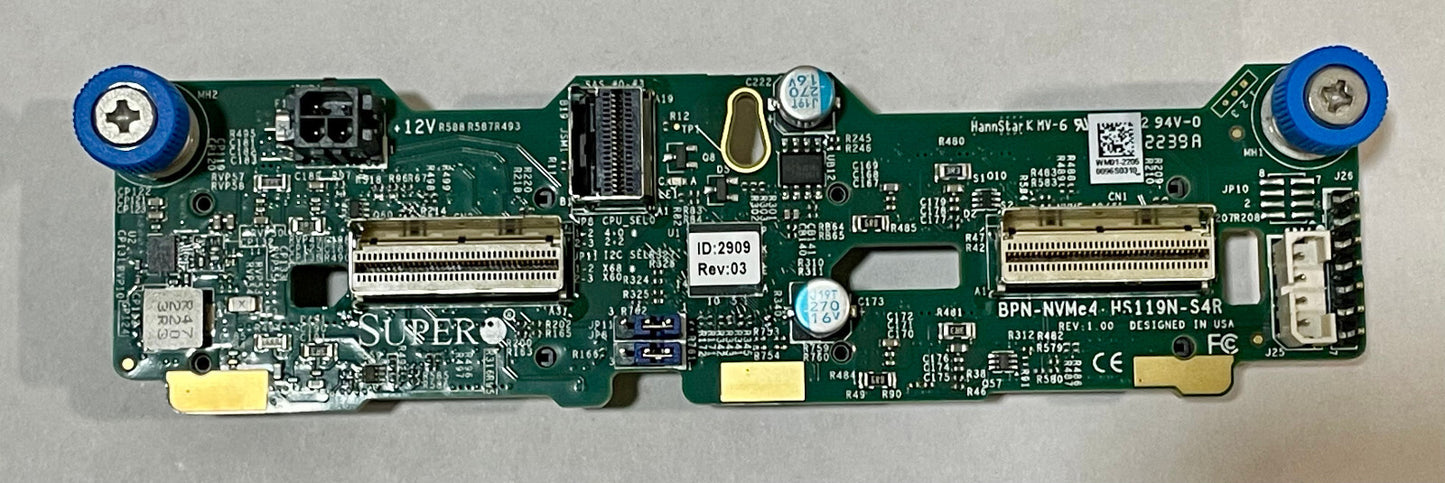 Supermicro BPN-NVME4-HS119N-S4R 1U 4-Slot SFF Backplane - 4 x SAS3/SATA3/NVMe4 (NOT FOR HOME PC)