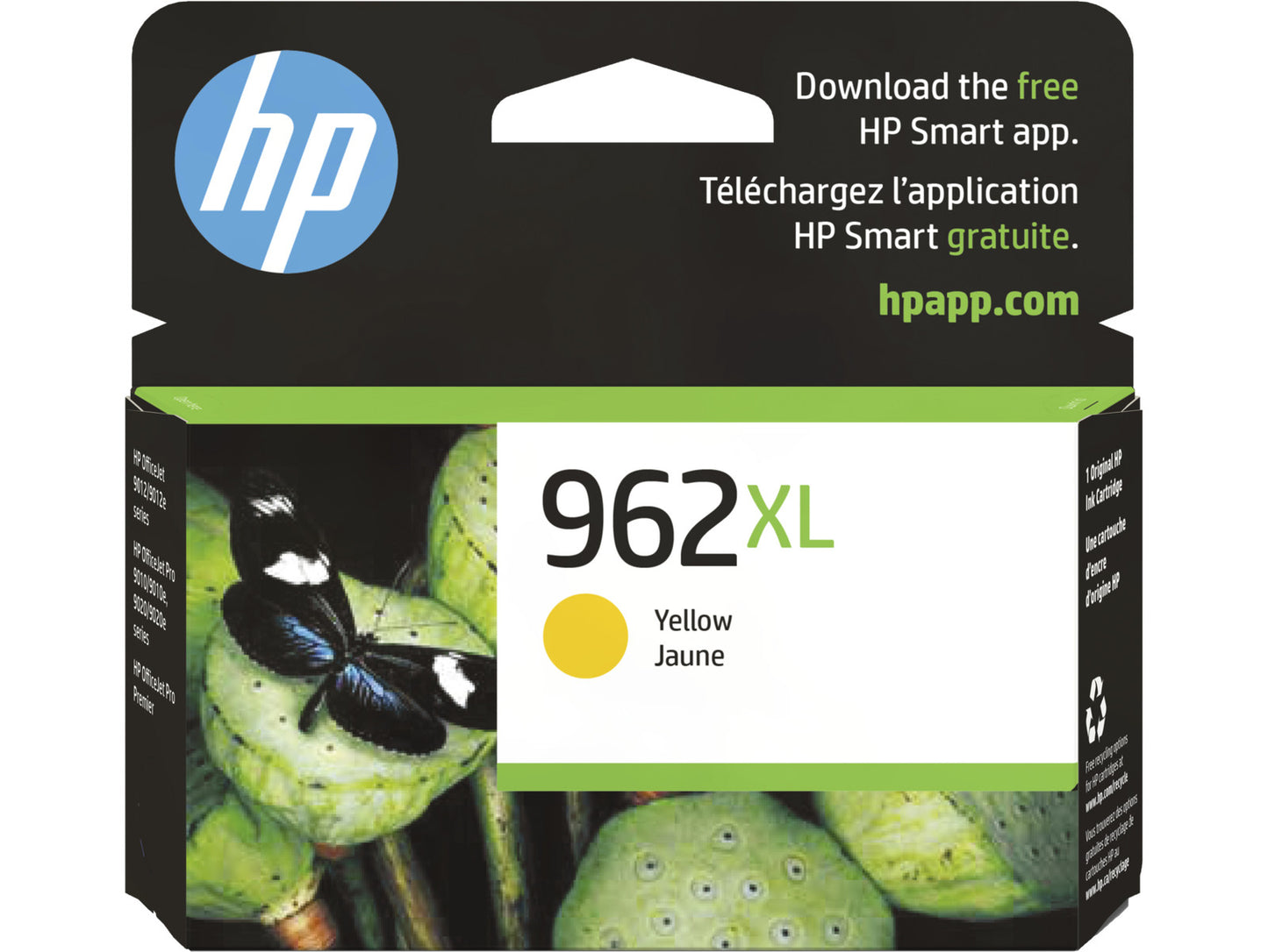HP 962XL High Yield Yellow Original Ink Cartridge, ~1,600 pages, 3JA02AN#140